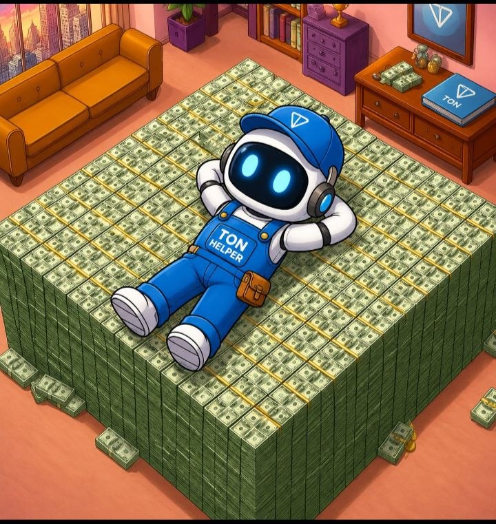 Edy on stacks of cash